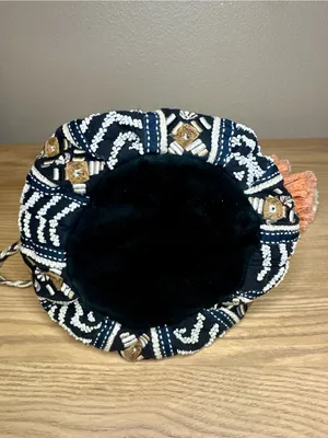 Anthropologie Jasper & Jeera Festival Beaded Embroidered Bucket Bag Crossbody thumbnail 6