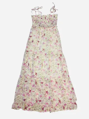 Pink Lily Floral Smocked Tiered Maxi Dress thumbnail 4