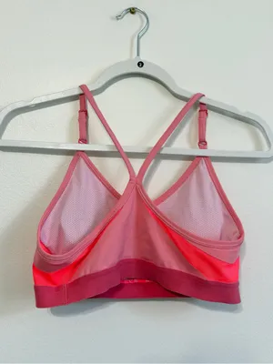 Nike Women's Dri-FIT Indy Padded V-Neck Sports Bra Size Large Pink thumbnail 6