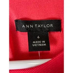Ann Taylor Coral Pink Short Sleeve Seamed Fit and Flare A-Line Work Dress 6 New thumbnail 5