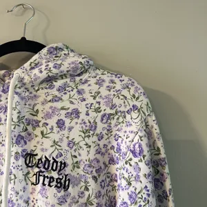 Purple Floral Print Hoodie August 2021 Collection thumbnail 5