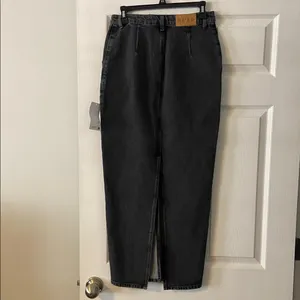 NA-KD Gray Denim Jeans Skirt Maxi length 38” waist 28” brand new two front pocke thumbnail 4