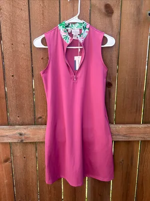 Tommy Bahama Pink Floral Collar Golf Dress Size XS NWT thumbnail 2