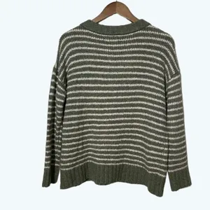 American Eagle Sweater Heney Striped Green and White Stripes XS thumbnail 3