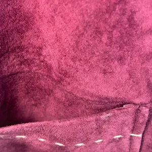 Denim & Co Womens XL Plum Purple Suede Leather Button Front Jacket Pick Stitch thumbnail 6