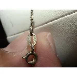 Sterling Silver Italian Bead &‎ Chain Necklace 925 Dainty thumbnail 4