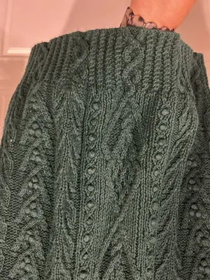 Vintage Express Handknitted Green Sweater Women’s size Large Cable Knit Academia thumbnail 4