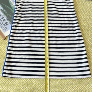 Women's Striped J.Crew Dress Midi Size‎ Small GUC 100% Cotton Black White Piping thumbnail 8