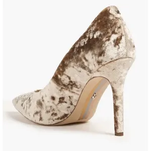 Sam Edelman Hazel pointed-toe pumps shimmering Prosecco crushed velvet Size 8.5 thumbnail 2