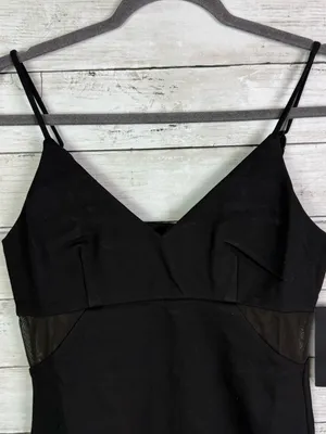Lulus Little Black Bodycon Dress with Sheer Waist Panels Size Medium thumbnail 2
