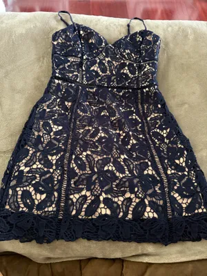 Dainty Hooligan navy lace dress thumbnail 1