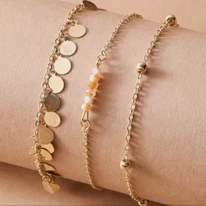 3/$30 💛 3pc Charm Anklet Gold thumbnail 3
