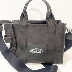 Marc Jacobs Women's The Small Tote Bag Black Canvas Crossbody Strap thumbnail 5