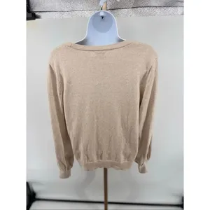 J.Crew Factory With Cashmere Crewneck Sweater Medium Oatmea thumbnail 7