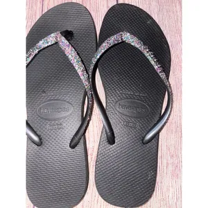 Havaianas Glitter Black Multi Flip Flop Sandals Womens Size 9/10 EUR 39-40 thumbnail 3