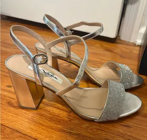 Silver Sparkly Wedge Heels thumbnail 1