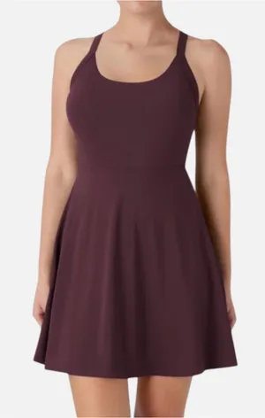 Halara SoftlyZero Airy Backless Twisted Flare Active Dress Size L thumbnail 1