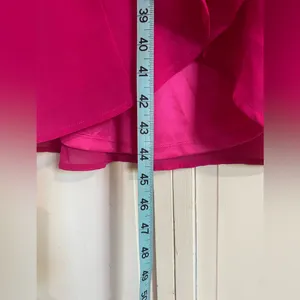 Lulus Maxi Dress Gown Hot Pink‎ Ruffle Cold Shoulder Tie Up Skirt Size XS NEW thumbnail 10