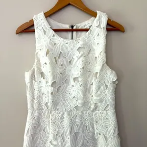 ASTR The Label Tenured Floral Lace Dress‎ Mini Size L White thumbnail 7