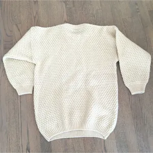 Highland Home Industries Ivory Pure Wool Fisherman Sweater Scotland Women S thumbnail 5