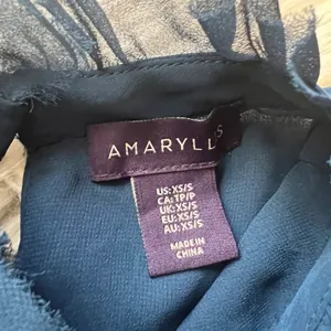 Amaryllis Blue Cut-Out Ruffle Trim Long Sleeve Blouse thumbnail 6