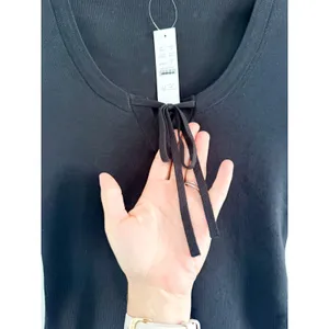 J.Crew | NWT Tie-Front Short-Sleeve Sweater Top Black | Sz S thumbnail 5