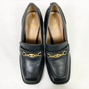 Sam Edelman New York Quincy Black Leather Horse Bit Square Heeled Loafers thumbnail 2