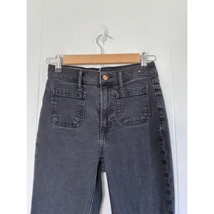 Gap 70s Flare High Rise Jeans Black Washed Patch Pocket‎ Denim Festival 25 0R thumbnail 5