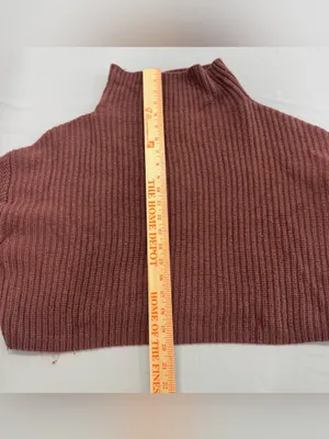Aritzia Wilfred‎ Montpellier Waist Turtleneck Sweater 100% merino wool Large thumbnail 4