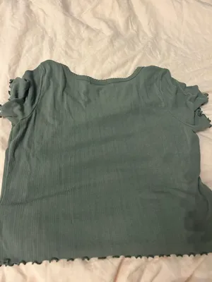 Green Ribbed Baby Tee thumbnail 3