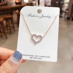 14K Rose Gold Plated Love Heart Pendant Necklace for Women thumbnail 1