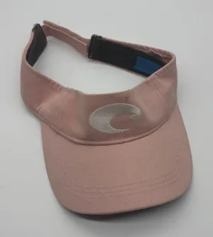 Costa Del Mar Pink Cotton Sun Visor Hat Embroidered Logo Adjustable Strap thumbnail 1