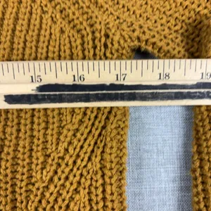 Madewell Sweater Womens XXS Yellow 100% Cotton Crew Neck Chunky-Knit‎ Pullover thumbnail 4