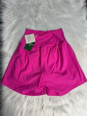Halara Pink High Waist 2 in 1 Yoga Shorts with Pockets NWT S Long thumbnail 5
