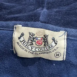 Juicy Couture Vintage Velour Y2K Navy Blue Zip Up Jacket Women’s Medium thumbnail 3