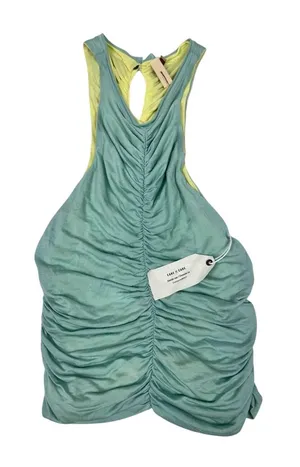 Pilcro XS Reversible Ruched Tank Top Blue Yellow Anthropologie NWT‎ Y2K thumbnail 1