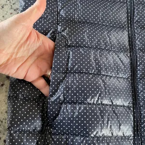 Uniqlo Ultra Light Down Jacket‎ Womens S Navy Polka Dot Puffer Full Zip Packable thumbnail 5