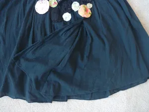 FREE PEOPLE Hobo Full Skirt Black Cotton Lined Size 12 thumbnail 2
