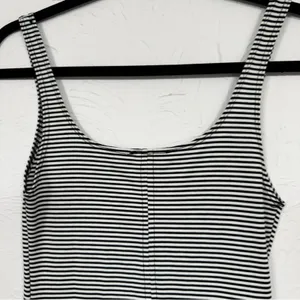 Zara Black White Striped Sleeveless Midi Tank Dress Womens S Nautical Beachy thumbnail 4