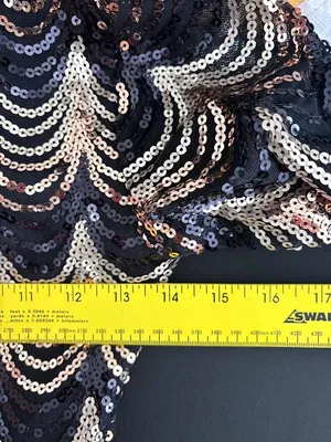 vintage Windsor Black Dress with Rose Gold & Silver Sequins thumbnail 6