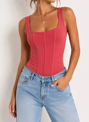 Blue Rain Mystree S Coral Corset Bodysuit Square Neck Y2K Going Out thumbnail 1