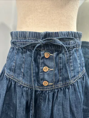 We The Free Women's Free People Relaxed Blue Denim Skirt thumbnail 2