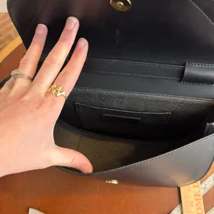 Valentina Fiore Handmade Italian Leather‎ Saddle Crossbody black and tan luxury thumbnail 5