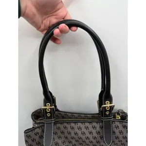 Dooney & Bourke Signature Monogram Jacquard Satchel Gray‎ Black Shoulder Bag thumbnail 10
