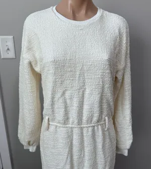 Dolan Anthropologie Jacqueline Sweater Dress Cream Maxi Ivory Bone Left Coast thumbnail 5