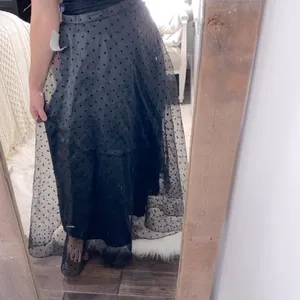 JR Nites by Caliendo black polka dot maxi skirt new with tags size 6 thumbnail 4