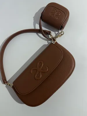 NWOT Maeve Embossed Saddle Shoulder Bag in Chestnut thumbnail 5