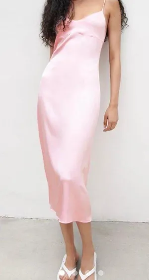 Zara Pink Midi Dress thumbnail 1
