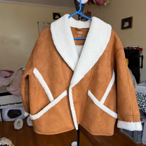 Mother The‎ Brrly Coat Wash Staying In Size Large Brown White Warm Coat Luxury thumbnail 14