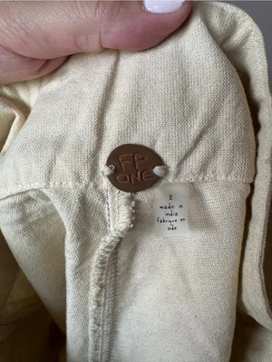 Free People One Womens Ivory Penny High-Waisted Paper Bag Tie Waist Short Size 2 thumbnail 2